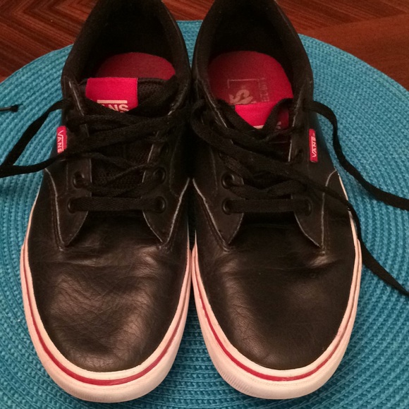 black leather vans size 8